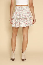 Load image into Gallery viewer, Floral smocked ruffle mini skirt
