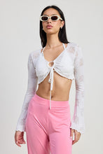 Load image into Gallery viewer, LONG SLEEVE FRONT CINCH TIE TOP
