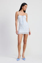 Load image into Gallery viewer, MINI FLORAL DRESS WITH PEEK A BOO LACE
