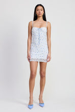 Load image into Gallery viewer, MINI FLORAL DRESS WITH PEEK A BOO LACE
