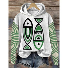 Load image into Gallery viewer, Women’s Printed Hooded Long Sleeve Pullover Sweatshirt
