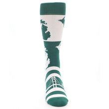 Load image into Gallery viewer, Green White Michigan Socks - Men's Novelty Dress Socks
