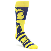 Load image into Gallery viewer, Yellow Blue Michigan Socks - Men&#39;s Novelty Dress Socks
