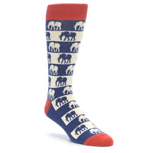 Load image into Gallery viewer, Blue Red Elephants Men&#39;s Dress Socks - Men&#39;s Size 8-12
