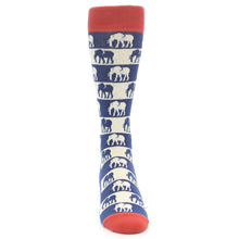 Load image into Gallery viewer, Blue Red Elephants Men&#39;s Dress Socks - Men&#39;s Size 8-12
