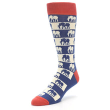Load image into Gallery viewer, Blue Red Elephants Men&#39;s Dress Socks - Men&#39;s Size 8-12
