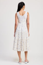 Load image into Gallery viewer, MIXED MEDIA EYELET PEEKABOO MIDI DRESS
