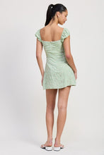 Load image into Gallery viewer, MIX MEDIA MINI RUCHED DRESS
