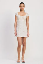 Load image into Gallery viewer, MIX MEDIA MINI RUCHED DRESS
