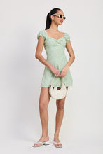 Load image into Gallery viewer, MIX MEDIA MINI RUCHED DRESS
