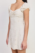 Load image into Gallery viewer, MIX MEDIA MINI RUCHED DRESS
