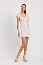 Load image into Gallery viewer, MIX MEDIA MINI RUCHED DRESS
