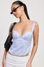 Load image into Gallery viewer, SATIN BUSTIER TOP WITH LACE DETAIL
