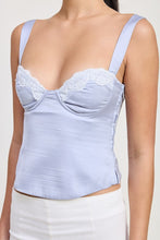 Load image into Gallery viewer, SATIN BUSTIER TOP WITH LACE DETAIL
