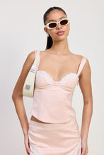Load image into Gallery viewer, SATIN BUSTIER TOP WITH LACE DETAIL
