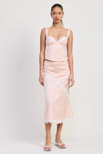 Load image into Gallery viewer, SATIN BUSTIER TOP WITH LACE DETAIL
