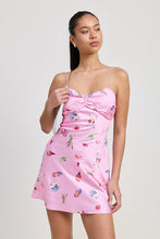 Load image into Gallery viewer, FLORAL MINI SATIN DRESS WITH SPAGHETTI STRAPS
