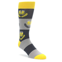 Load image into Gallery viewer, Yellow Grey Beer Mug Men&#39;s Dress Socks
