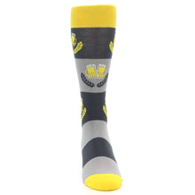Load image into Gallery viewer, Yellow Grey Beer Mug Men&#39;s Dress Socks
