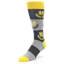Load image into Gallery viewer, Yellow Grey Beer Mug Men&#39;s Dress Socks
