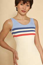 Load image into Gallery viewer, Retro striped knit tank dress
