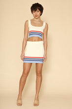 Load image into Gallery viewer, Retro striped two piece knit skirt set
