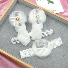 Load image into Gallery viewer, Flower Baby Girl Headband Socks Set Shoes With  Crown Bows Newborn Headbands For Girls Turban Baby Hair Accessories
