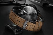 Load image into Gallery viewer, Retro  Waterproof Watch With Chronometers Steel Case And Leather Belts Unique Design Excellent Look Perfect Gift For Your Man
