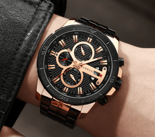 Load image into Gallery viewer, Men's Waterproof  Watch With Chronometers Day View And Fluorescent Hands Unique  Luxury Design  Perfect Gift
