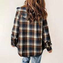 Load image into Gallery viewer, Women's Plaid Button-Up Long Sleeve Jacket
