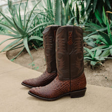 Load image into Gallery viewer, Soto Boots Men's Gator Tail Print Cowboy Boots Cognac (H7006)
