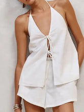 Load image into Gallery viewer, Two piece halter neck top set
