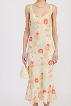 Load image into Gallery viewer, PRINTED SATIN MIDI DRESS WITH SCOOP NECK
