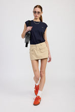 Load image into Gallery viewer, LOW WAIST DENIM MINI SKIRT WITH FRONT POCKETS
