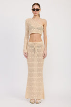 Load image into Gallery viewer, ONE SHOULDER CROCHET CROP TOP
