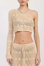 Load image into Gallery viewer, ONE SHOULDER CROCHET CROP TOP
