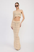 Load image into Gallery viewer, CROCHET MAXI SKIRT WITH WAIST DRAWSTRINGS
