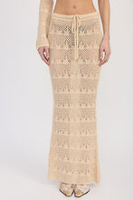 Load image into Gallery viewer, CROCHET MAXI SKIRT WITH WAIST DRAWSTRINGS
