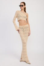 Load image into Gallery viewer, CROCHET MAXI SKIRT WITH WAIST DRAWSTRINGS

