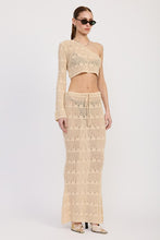Load image into Gallery viewer, CROCHET MAXI SKIRT WITH WAIST DRAWSTRINGS
