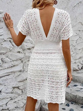 Load image into Gallery viewer, Deep v eyelet cover up dress
