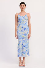 Load image into Gallery viewer, FLORAL SATIN SLIP MIDI DRESS
