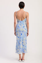 Load image into Gallery viewer, FLORAL SATIN SLIP MIDI DRESS
