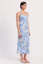 Load image into Gallery viewer, FLORAL SATIN SLIP MIDI DRESS
