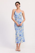 Load image into Gallery viewer, FLORAL SATIN SLIP MIDI DRESS

