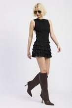 Load image into Gallery viewer, TIERED RUFFLE MINI SKIRT
