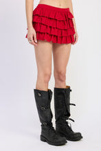 Load image into Gallery viewer, TIERED RUFFLE MINI SKIRT
