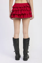 Load image into Gallery viewer, TIERED RUFFLE MINI SKIRT
