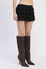 Load image into Gallery viewer, TIERED RUFFLE MINI SKIRT
