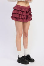Load image into Gallery viewer, TIERED RUFFLE MINI SKIRT
